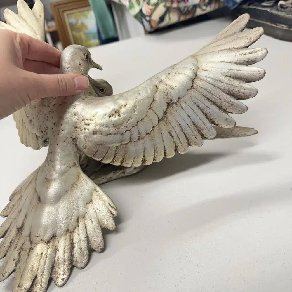 Anthony Freeman Hagen Renaker Silver Ceramic Loving Doves Damaged MCM Vintage
